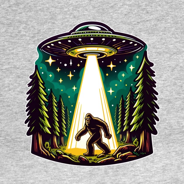 Bigfoot UFO Abduction by WolfeTEES
